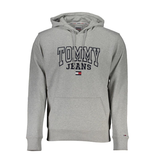 Tommy Hilfiger Elegant Gray Hooded Cotton Sweatshirt