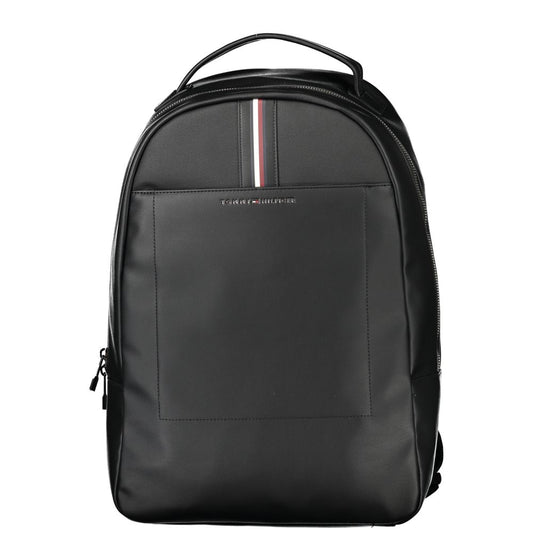 Tommy Hilfiger Elegant Black Backpack with Laptop Holder