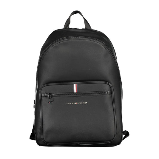 Tommy Hilfiger Elegant Urban Black Backpack with Laptop Compartment