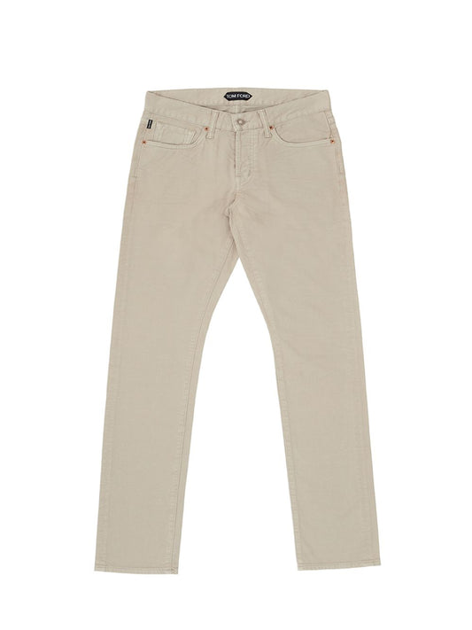 Tom Ford Chic Beige Straight Fit Cotton Jeans