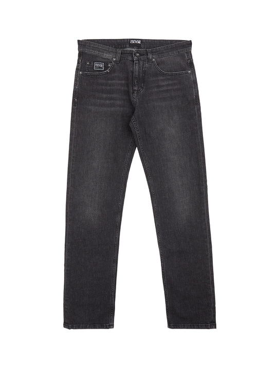 Versace Jeans Sleek Black Washed Denim Slim Fit Pants