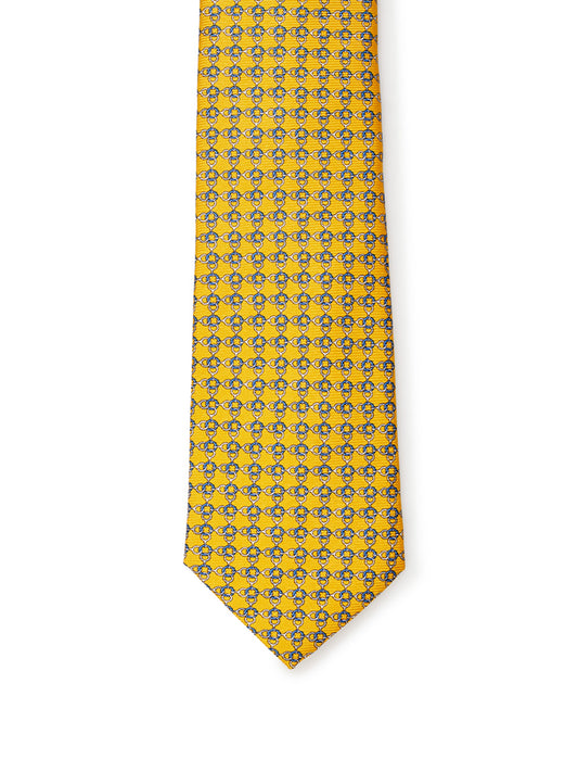 Ermenegildo Zegna Elegant Yellow Silk Designer Tie