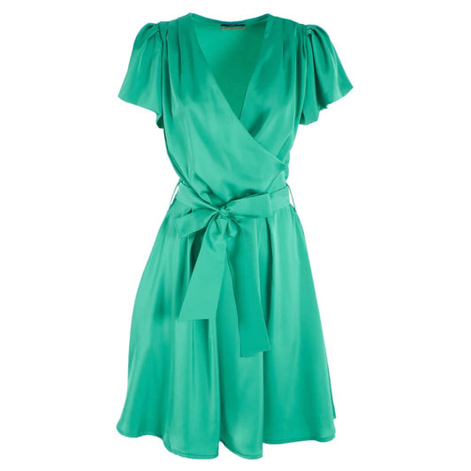 Yes Zee Emerald Elegance Belted Midi Dress